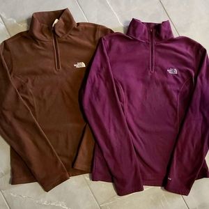 Northface 1/4 Zip Fleece Pullovers. Mediums. SOLD SEPARATELY.